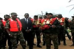 Chief of  Army Staff General Rene Claude Meka inspects project sites in the Baksassi Peninsula