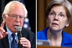 Senators Bernie Sanders and Elizabeth Warren rally progressives around Hillary Clinton