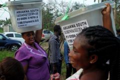 Ghanaians voting in presidential and parliamentary elections