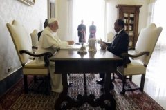 Biya meets the Holy Father Pope Francis