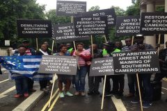 Biya trapped in hotel as Southern Cameroons protesters surround building in New York