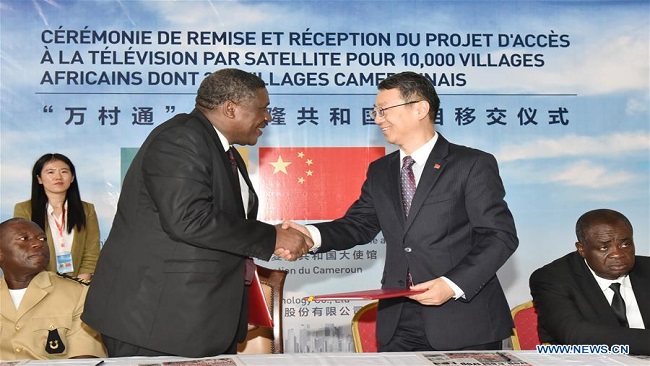 China hands over completed satellite TV project to Cameroon