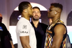 Francis Ngannou clashes with Tyson Fury at Anthony Joshua news conference