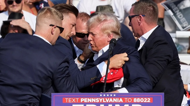 US: Trump rushed off stage at Pennsylvania rally as loud noises heard