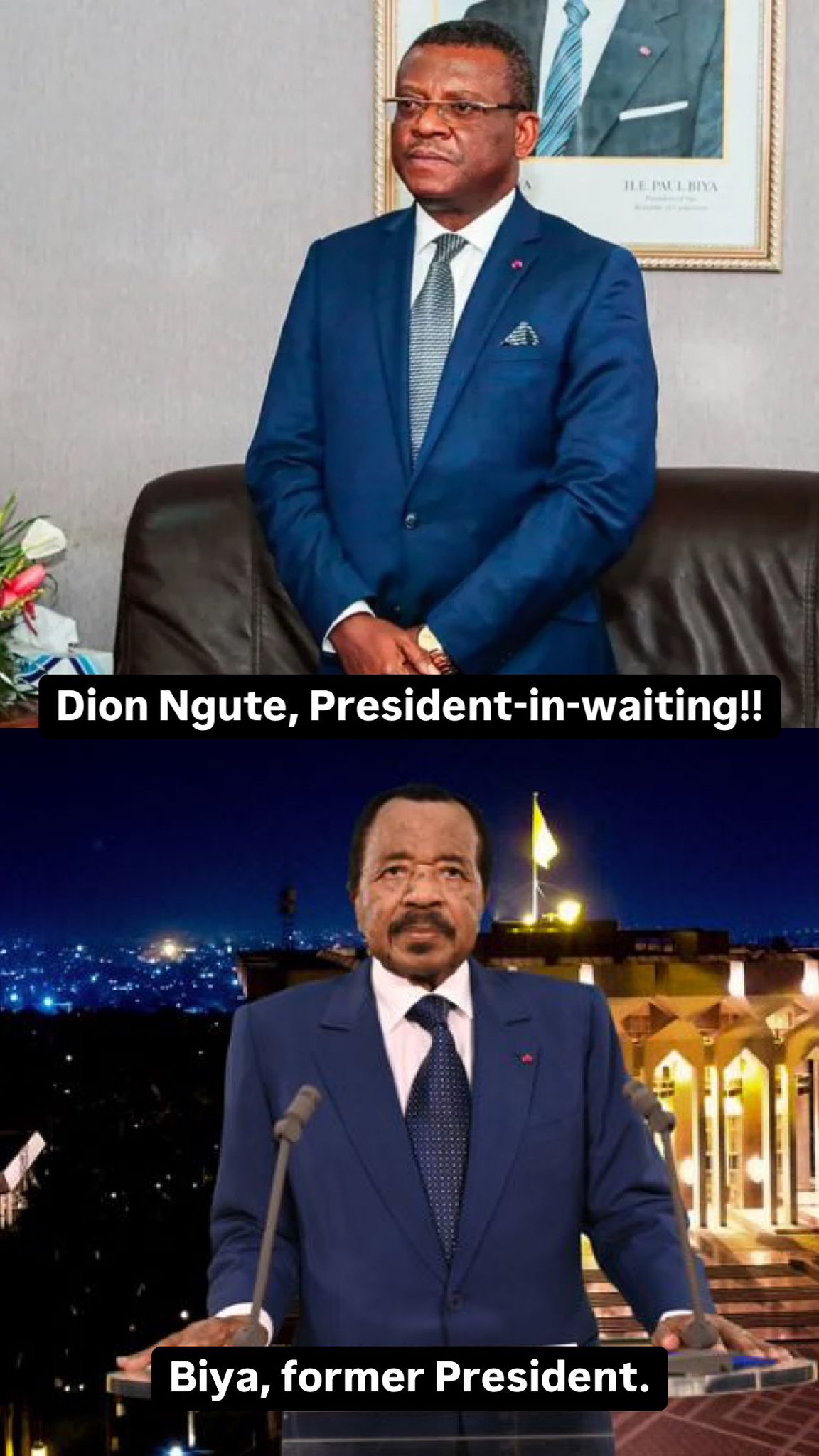 Dion Ngute needs to address the nation as Biya becomes former president